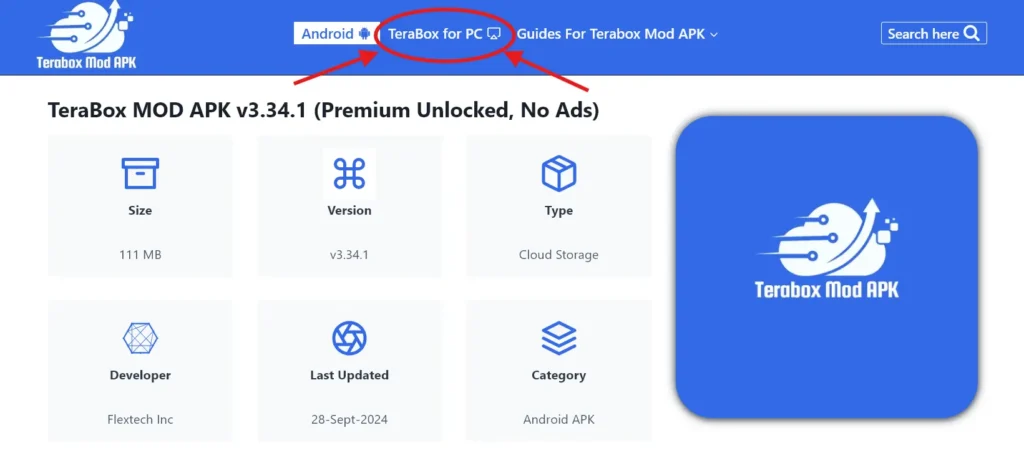 TeraBox for PC Latest Version(Windows/Mac/Linux) 2 Terabox Download navigation